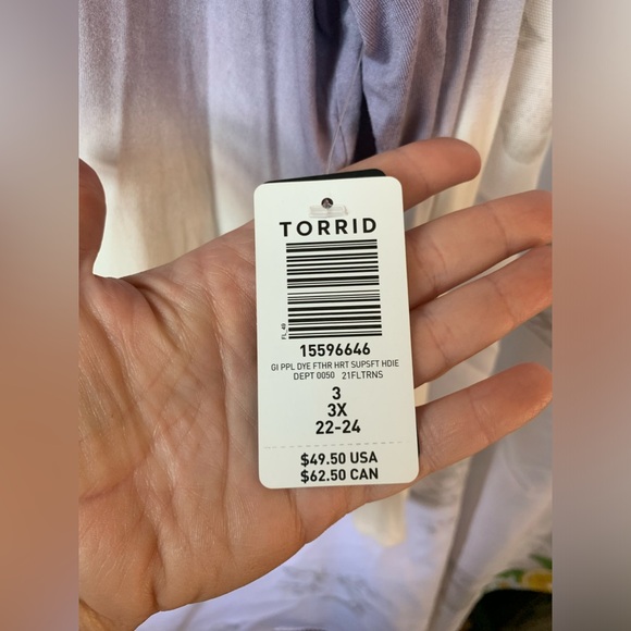 torrid Lavender Ombre Hooded Graphic Long Sleeve Tee - Picture 7 of 8